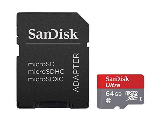 SanDisk Ultra 64GB microSDXC UHS-I Card with Adapter