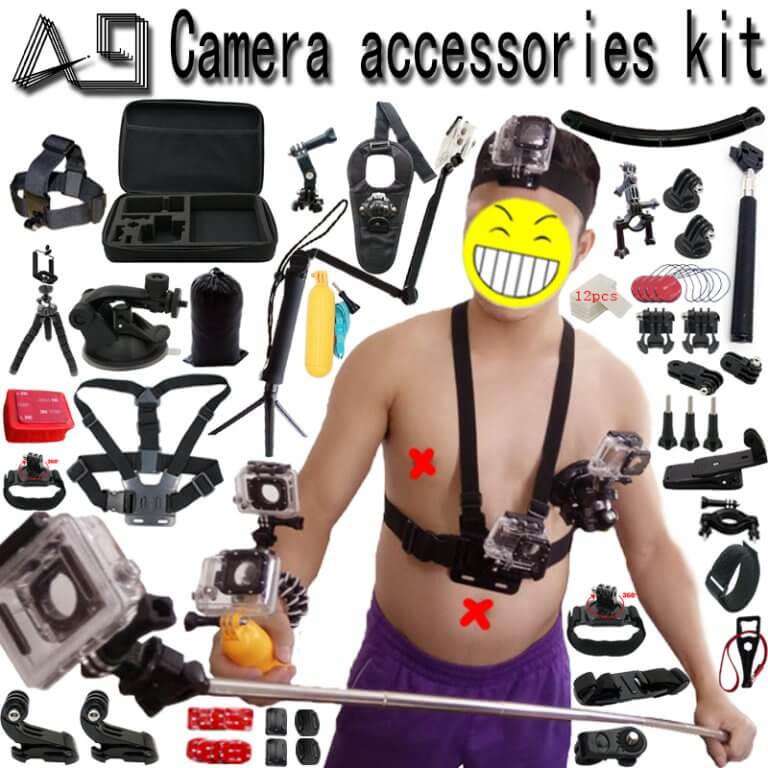 ערכת אביזרים מלאה למצלמות אקסטרים וgopro
